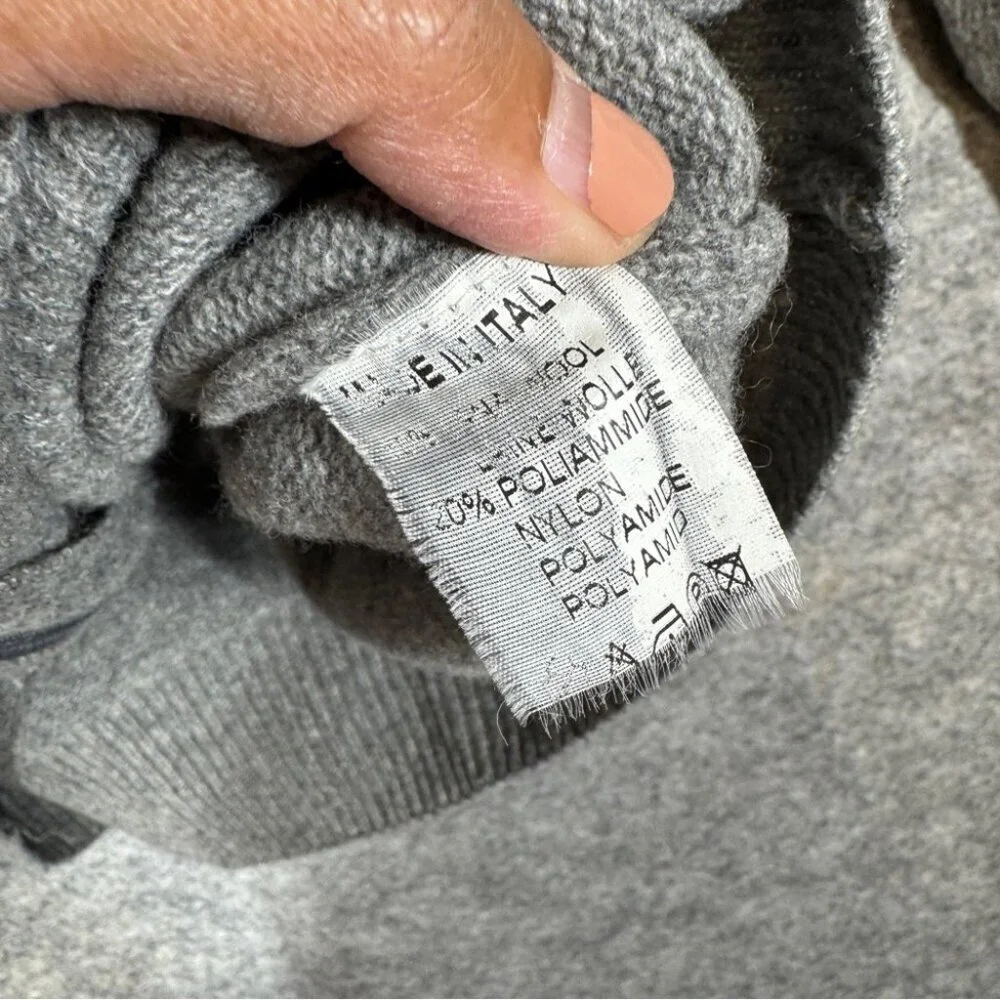 Lorenzo Magni Men's Gray Wool Zip Cardigan Sweater Jacket Made in Italy Size L